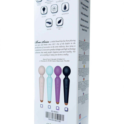 Bossoftoys - 22-00052 - Power wand Massager vibrator - 10 Functions - Silicone - 19,5 cm -  dia 4 cm - Rechargeable - attractive Colour windowbox - Flesh