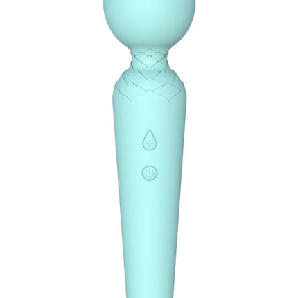 Bossoftoys - 22-00049 - Power wand Massager vibrator - 10 Functions - Silicone - 19.5 cm - dia 4 cm - Rechargeable - attractive Color windowbox - Blue