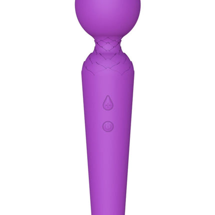 Bossoftoys - 22-00050 - Power wand Massager vibrator - 10 Functions - Silicone - 19.5 cm - dia 4 cm - Rechargeable - attractive Color windowbox - Purple