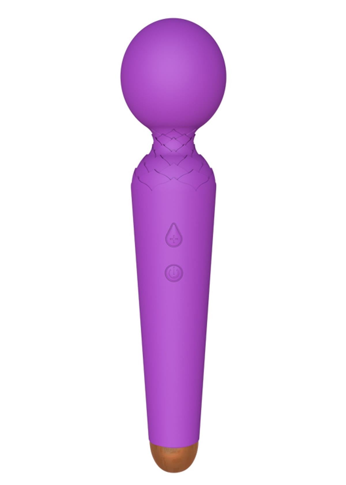 Bossoftoys - 22-00050 - Power wand Massager vibrator - 10 Functions - Silicone - 19,5 cm -  dia 4 cm - Rechargeable - attractive Colour windowbox - Purple