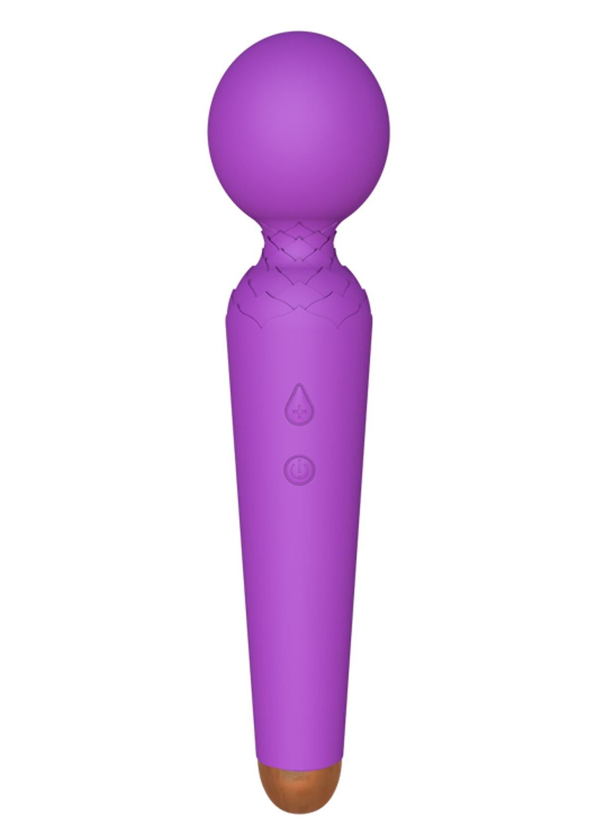 Bossoftoys - 22-00050 - Power wand Massager vibrator - 10 Functions - Silicone - 19.5 cm - dia 4 cm - Rechargeable - attractive Color windowbox - Purple