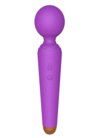 Bossoftoys - 22-00050 - Power wand Massager vibrator - 10 Functions - Silicone - 19.5 cm - dia 4 cm - Rechargeable - attractive Color windowbox - Purple