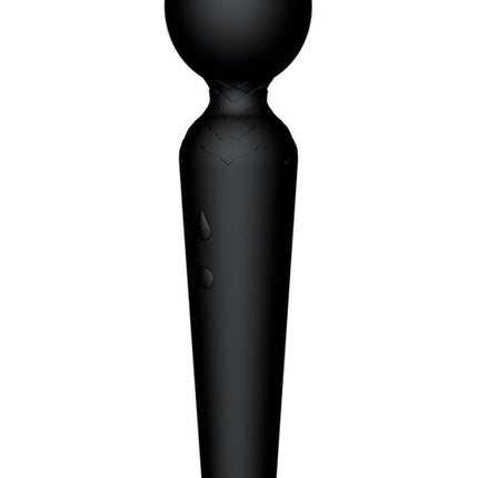 Bossoftoys - 22-00051 - Power wand Massager vibrator - 10 Functions - Silicone - 19.5 cm - dia 4 cm - Rechargeable - attractive Color windowbox - Black