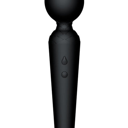 Bossoftoys - 22-00051 - Power wand Massager vibrator - 10 Functions - Silicone - 19.5 cm - dia 4 cm - Rechargeable - attractive Color windowbox - Black
