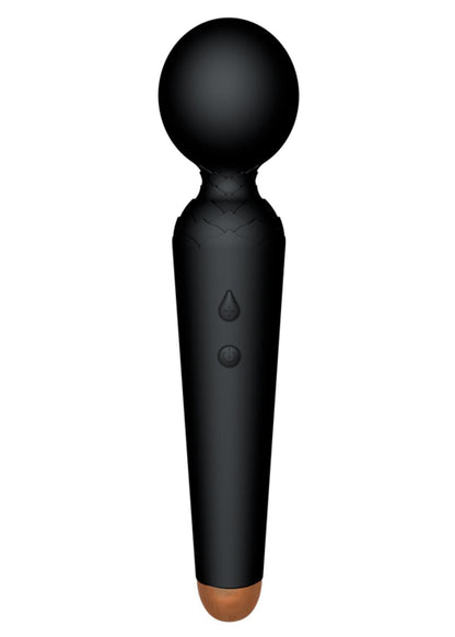 Bossoftoys - 22-00051 - Power wand Massager vibrator - 10 Functions - Silicone - 19,5 cm -  dia 4 cm - Rechargeable - attractive Colour windowbox - Black
