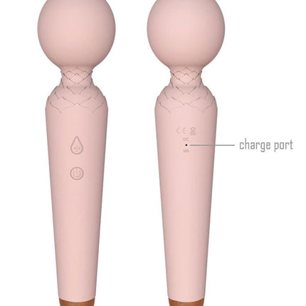Bossoftoys - 22-00052 - Power wand Massager vibrator - 10 Functions - Silicone - 19,5 cm -  dia 4 cm - Rechargeable - attractive Colour windowbox - Flesh