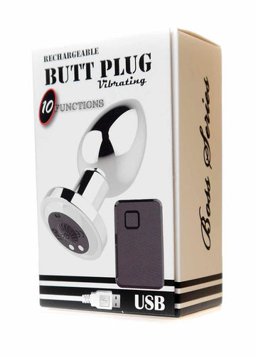 Buttplug Vibrator Zilver - USB Oplaadbaar - 10 standen
