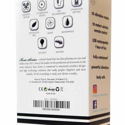 Bossoftoys - 22-00053 - Rechargeable Butt Plug - Vibrator USB - 10 Functions - Silver