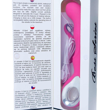 Bossoftoys G-spot Vibrator - 10 Functies - USB - Roze - 100% Waterdicht - Oplaadbaar