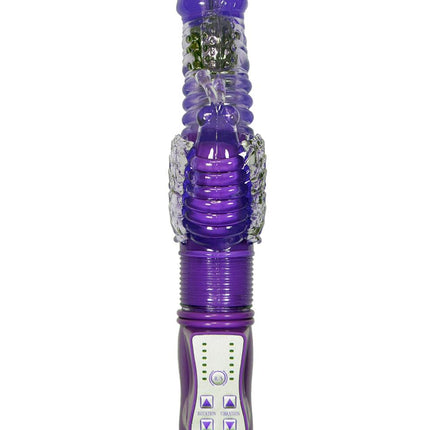 Bossoftoys Draaiende & Op & Neer Konijn - 36 Functies - Groot formaat 24,5 cm - Paars - Tarzan - 26-00103