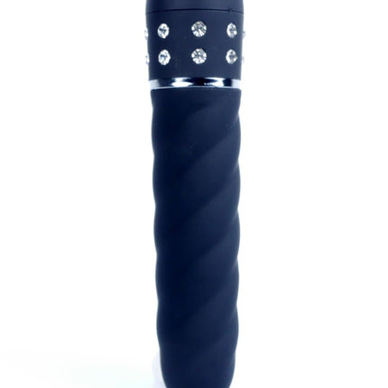 Bossoftoys - 26-00115 - Diamond stones Mini Vibrator - 11.5 cm - luxury Giftbox - G spot vibrator - Black