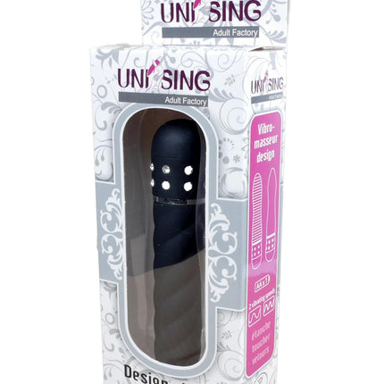 Bossoftoys - 26-00115 - Diamond stones Mini Vibrator - 11.5 cm - luxury Giftbox - G spot vibrator - Black