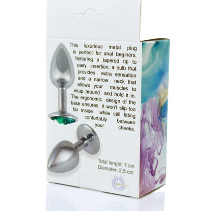 Bossoftoys Silver Plug Roze steen - lengte 7 cm dia 2,7 cm - 26-00090 - kleurdoos