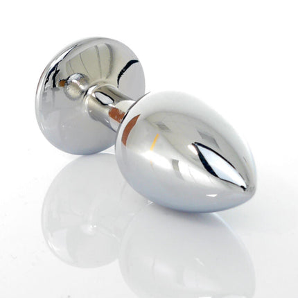 Bossoftoys Silver Plug Roze steen - lengte 7 cm dia 2,7 cm - 26-00090 - kleurdoos