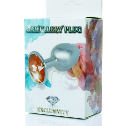 Bossoftoys Silver Plug Roze steen - lengte 7 cm dia 2,7 cm - 26-00090 - kleurdoos