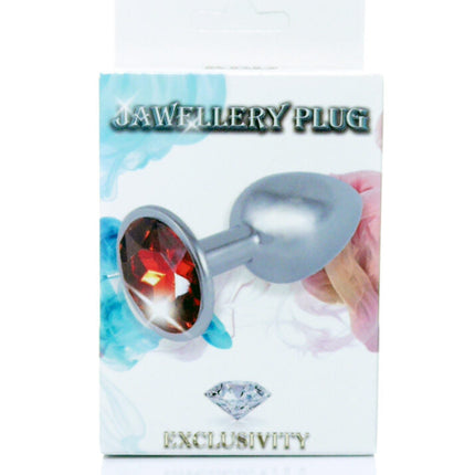 Bossoftoys Silver Plug Roze steen - lengte 7 cm dia 2,7 cm - 26-00090 - kleurdoos