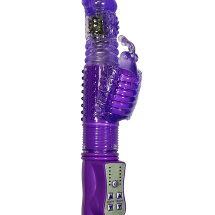 Bossoftoys Draaiende & Op & Neer Konijn - 36 Functies - Groot formaat 24,5 cm - Paars - Tarzan - 26-00103