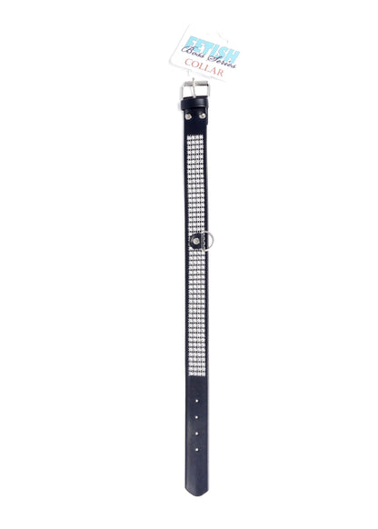 Bossoftoys - 33-00101 - Collar - Studs - Big - Silver - Diamonds