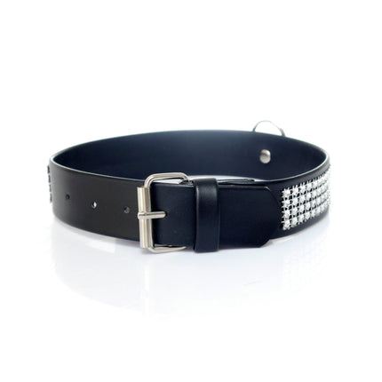 Bossoftoys - 33-00101 - Collar - Studs - Big - Silver - Diamonds