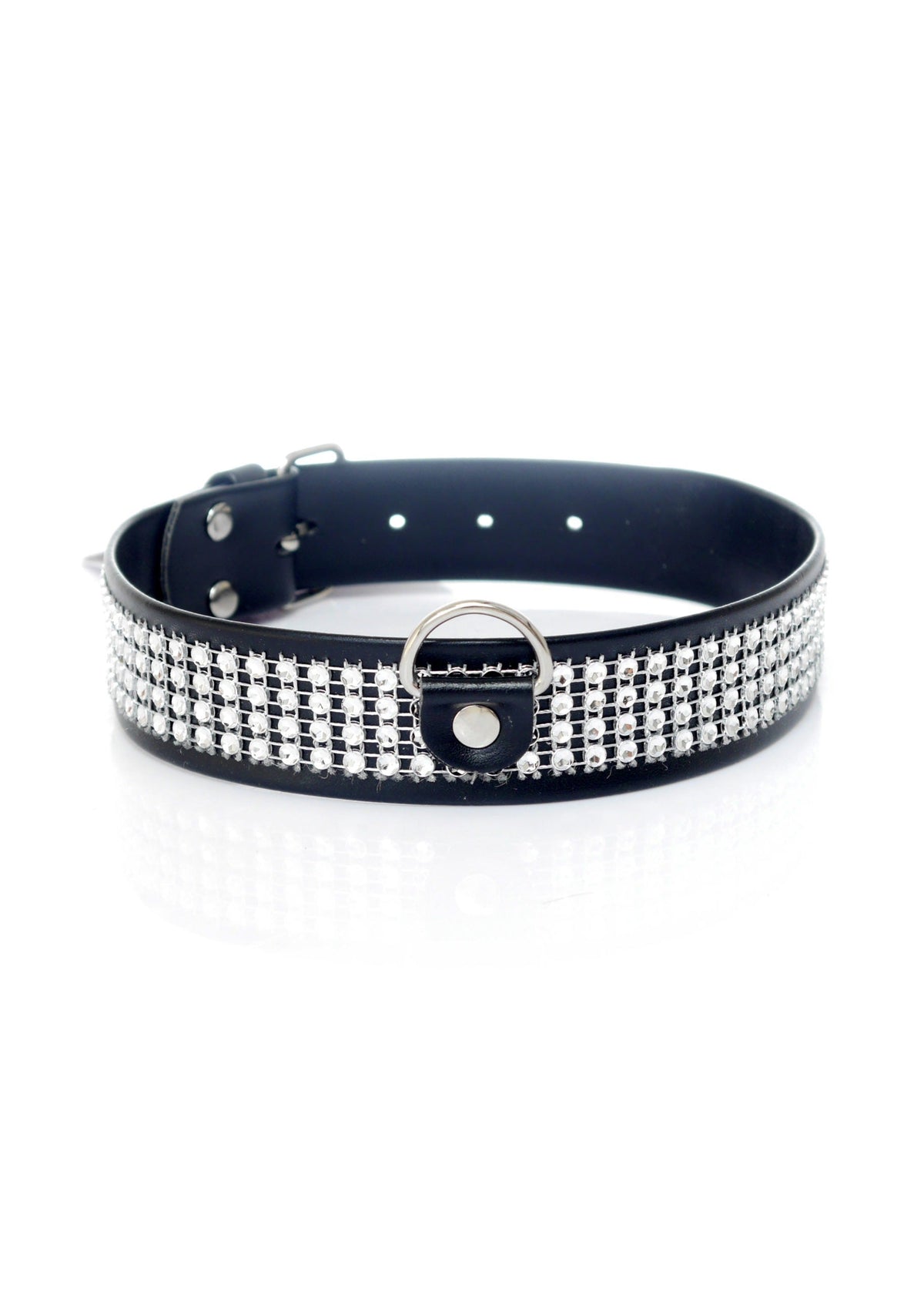 Halsband met Studs en Diamanten Zilver - Groot