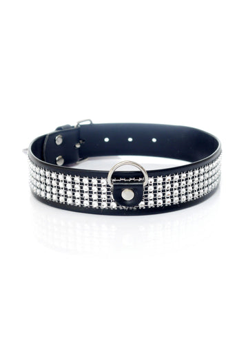 Halsband met Studs en Diamanten Zilver - Groot