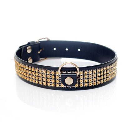 Bossoftoys - 33-00102 - Collar - Studs - Big - Gold - Diamonds