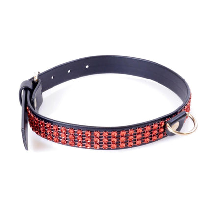 Bossoftoys - 33-00108 - Collar with crystals - Fetish Boss Series - 2 cm - Red