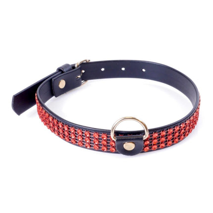 Bossoftoys - 33-00108 - Collar with crystals - Fetish Boss Series - 2 cm - Red