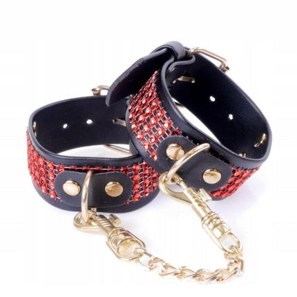 Bossoftoys - 33-00109 - Handcuffs with cristals - Fetish Boss Series - 3 cm - Red