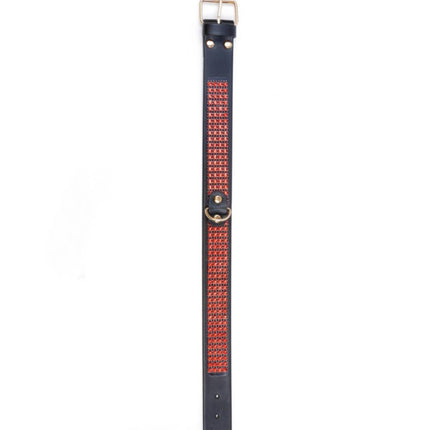 Bossoftoys - 33-00110 - Fetish Collar Red with stones - 3 cm width - Red line adjustable - easy to hang - with product tag /barcode
