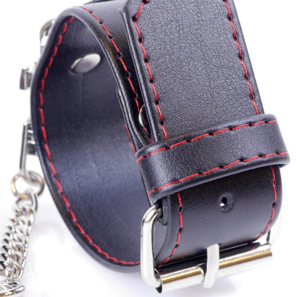 Bossoftoys - 33-00114 - Handcuffs - Studs - Wristcuffs  - 3 cm  - Red line