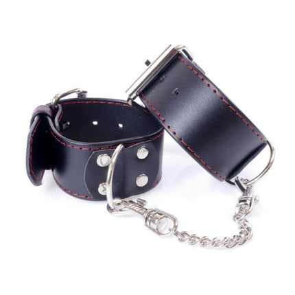 Handboeien Met Studs Rode Lijn Polsboeien 4 cm