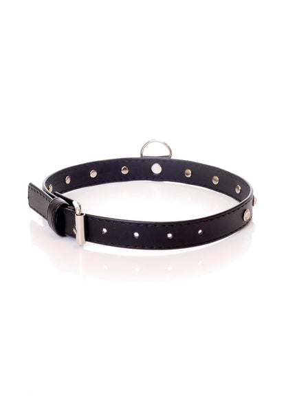 Choker Silver Fetish Collar with Stones - 2 cm Width - Adjustable - Easy to Hang