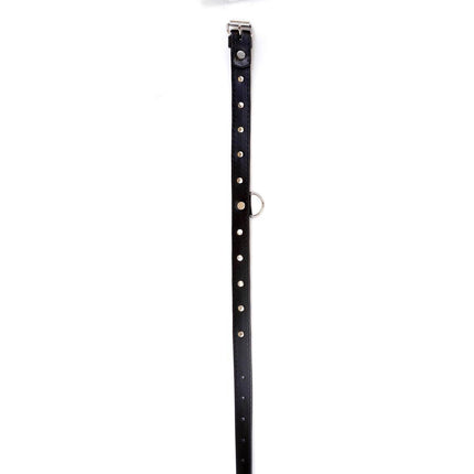Choker Silver Fetish Collar with Stones - 2 cm Width - Adjustable - Easy to Hang