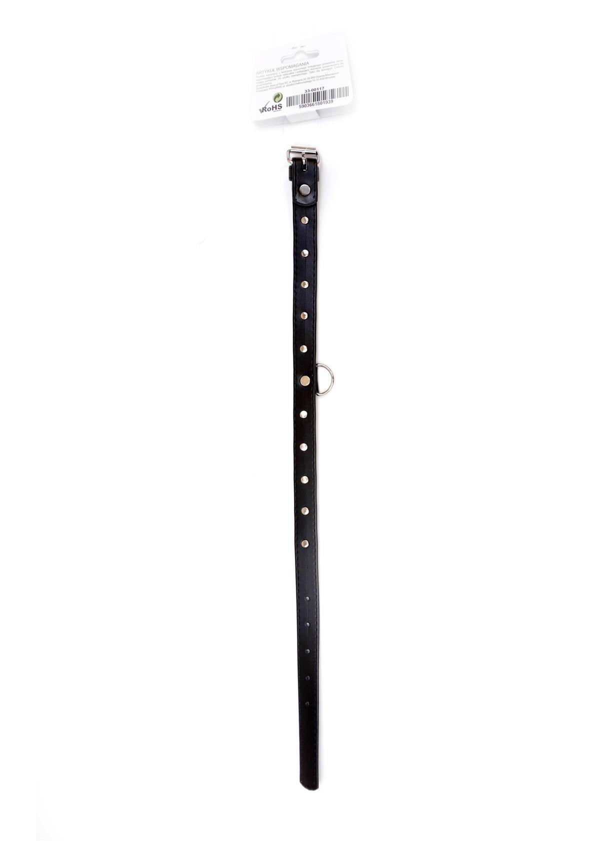 Choker Silver Fetish Collar with Stones - 2 cm Width - Adjustable - Easy to Hang