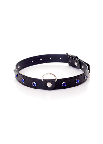 Choker-Halsband marineblaue Kristalle - 2 cm