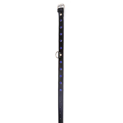 Choker  Navy Blauwe Kristallen Fetish Boss Kraag - 2 cm Breedte