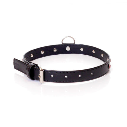 Choker Pink Crystal Fetish Boss Collar - 2cm Width