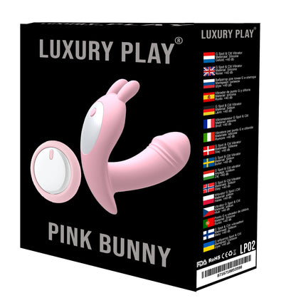 Luxury Play - LP02 - Panty Vibrator - 10 Speed - easy remote control - Rechargeable - Sexy G spot & Clit Vibrator - Trendy Pink - Silicone - low noise less than 40 db - Luxury Colourbox