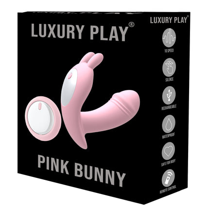Luxury Play - LP02 - Panty Vibrator - 10 Speed - easy remote control - Rechargeable - Sexy G spot & Clit Vibrator - Trendy Pink - Silicone - low noise less than 40 db - Luxury Colourbox
