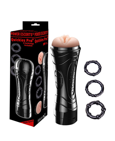 Quickies Pro Masturbator 24 cm met 3 Cockringen