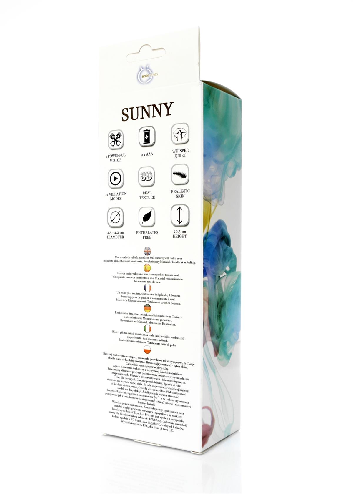 Bossoftoys Sunny Realistic vibrator - 12 function - Cyber ​​leather - Extra ordinary Flexible Material - Flesh - 20.5 cm - 44-00007