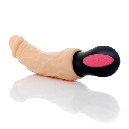 Mega Realistic Bendable Vibrator - 12 Functions - USB Rechargeable - Cyber ​​Leather - Skin Color - 27 cm