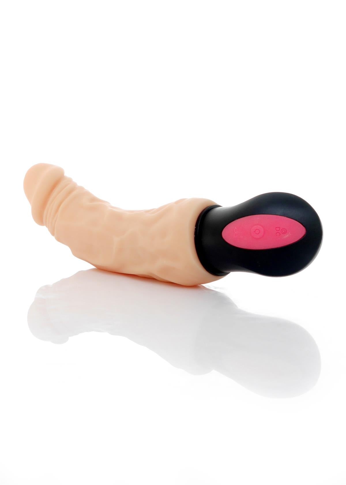 Mega Realistische Buigbare Vibrator - 12 Functies - USB Oplaadbaar - Cyber Leer - Huidskleur - 27 cm