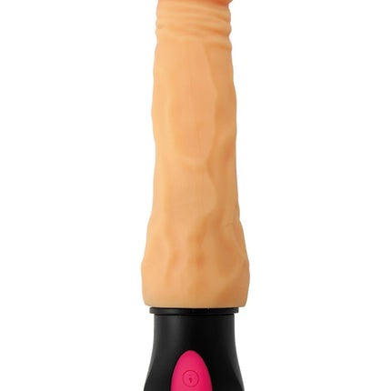 Mega Realistic Bendable Vibrator - 12 Functions - USB Rechargeable - Cyber ​​Leather - Skin Color - 27 cm
