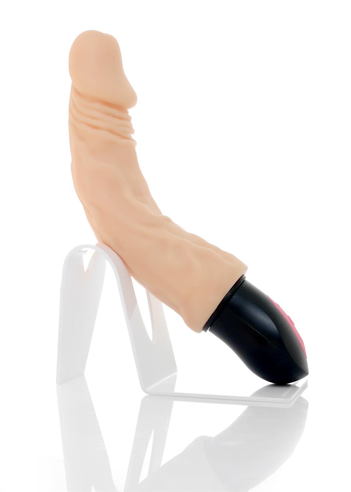 Mega Realistische Buigbare Vibrator - 12 Functies - USB Oplaadbaar - Cyber Leer - Huidskleur - 27 cm