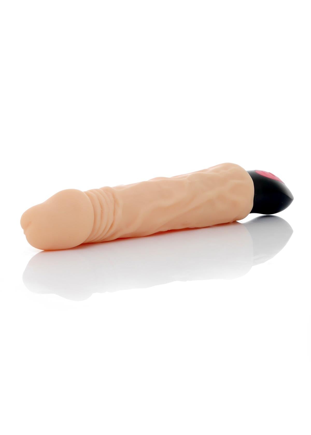 Mega Realistische Buigbare Vibrator - 12 Functies - USB Oplaadbaar - Cyber Leer - Huidskleur - 27 cm