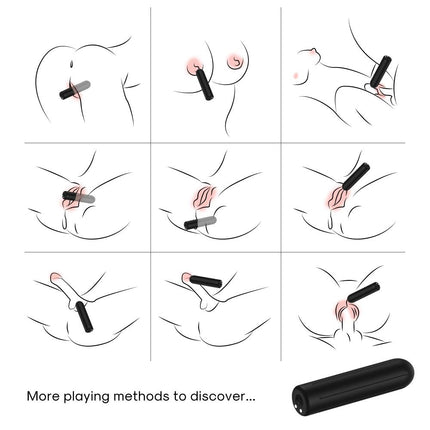 Bossoftoys - 52-00004 - Powerful Rock Bullet - USB rechargeable - 9 vibration modes - mat black