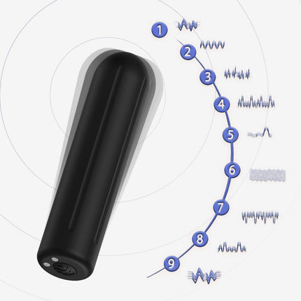 Bossoftoys - 52-00004 - Powerful Rock Bullet - USB rechargeable - 9 vibration modes - mat black
