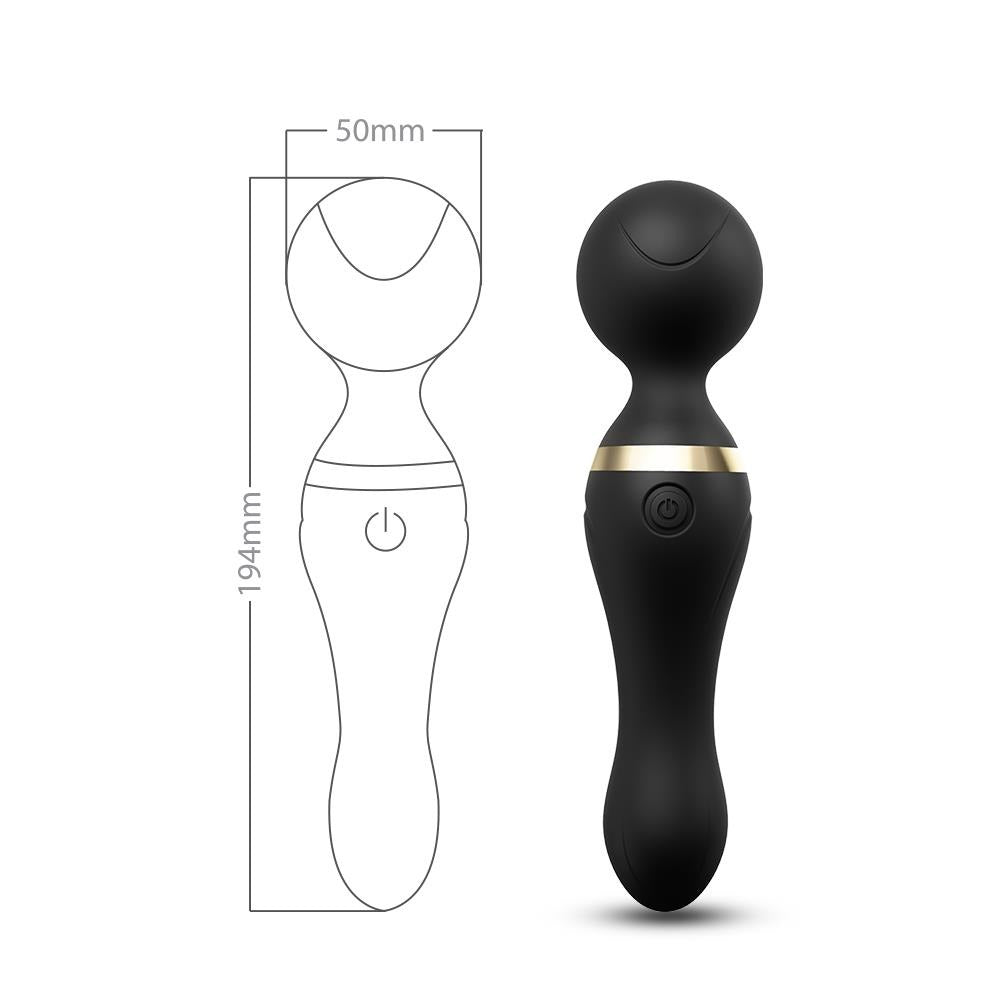 Bossoftoys - 52-00023 - Freeza black - Silicone Massager Black USB - 9 Vibration mode - Mini wand